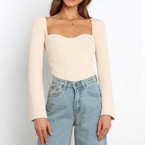 Petal + Pup Aquerelle Knit Sweater Top Beige 6